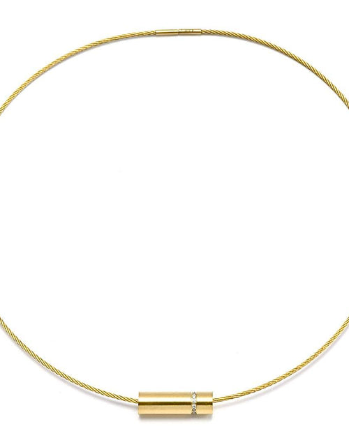 Load image into Gallery viewer, PT080G B.Tiff Gold Pavé Rouleau Pendant by B.Tiff New York
