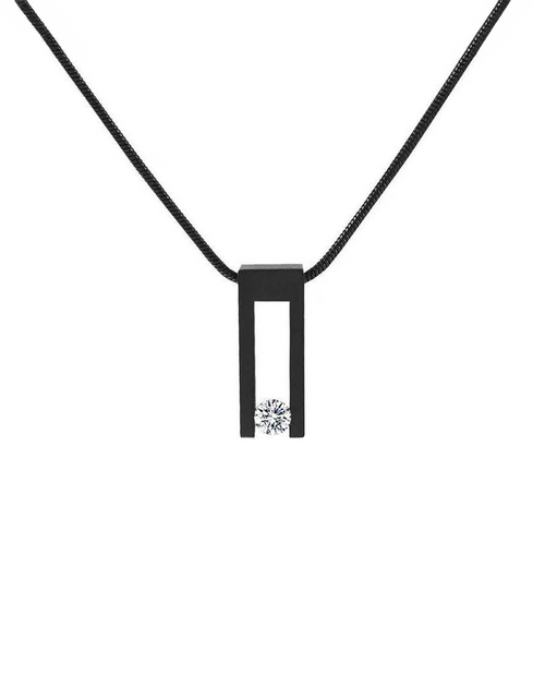 Load image into Gallery viewer, PT089B B.Tiff Black Hollow Bar Pendant by B.Tiff New York
