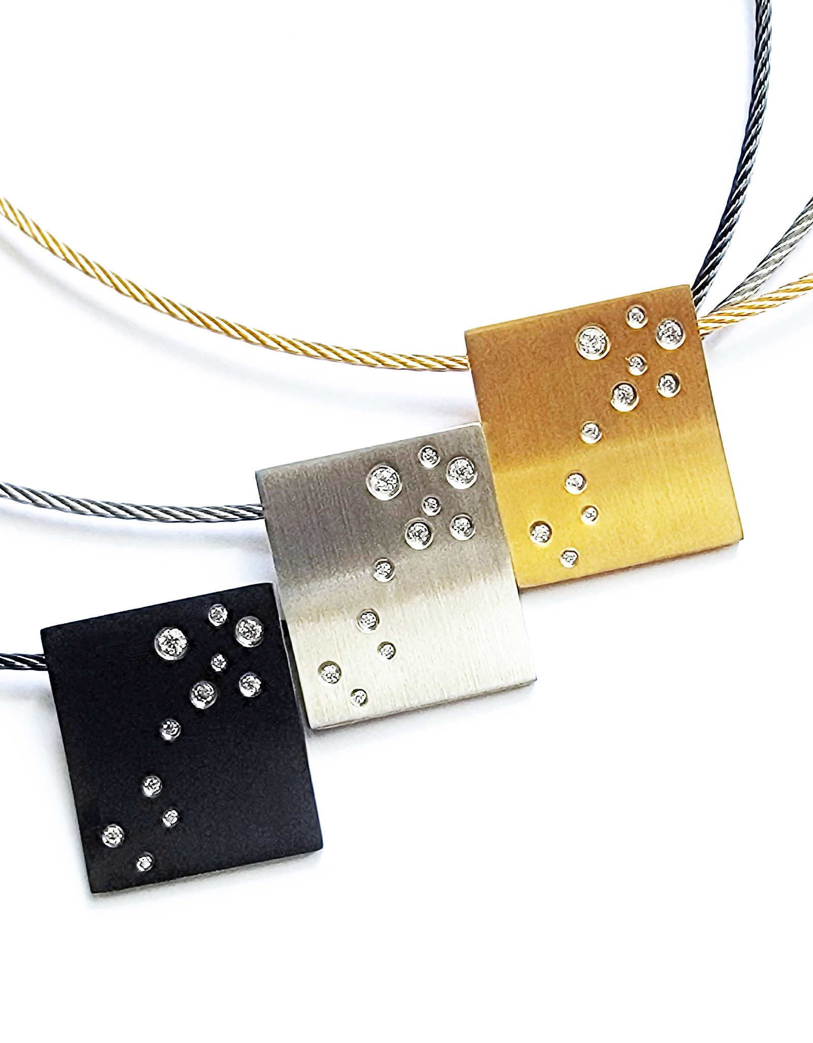 PT094B B.Tiff Black Pavé Galaxie Pendant by B.Tiff New York