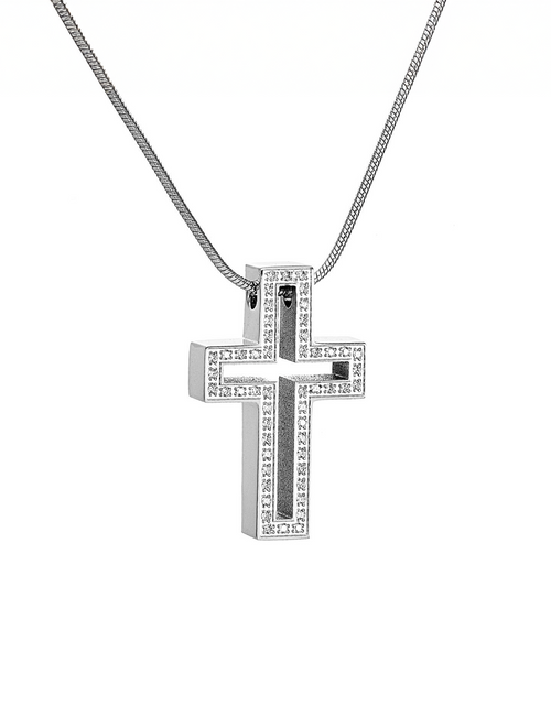 Load image into Gallery viewer, PT098W B.Tiff Lumière Cross Pendant by B.Tiff New York
