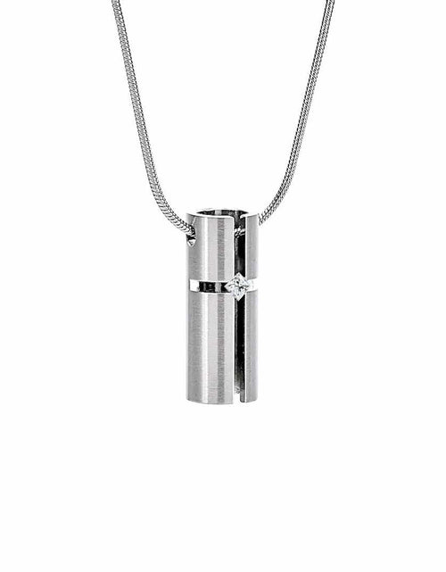 Load image into Gallery viewer, PT099W B.Tiff .02ct 3D Cross Croixlumière Pendant Necklace by B.Tiff New York
