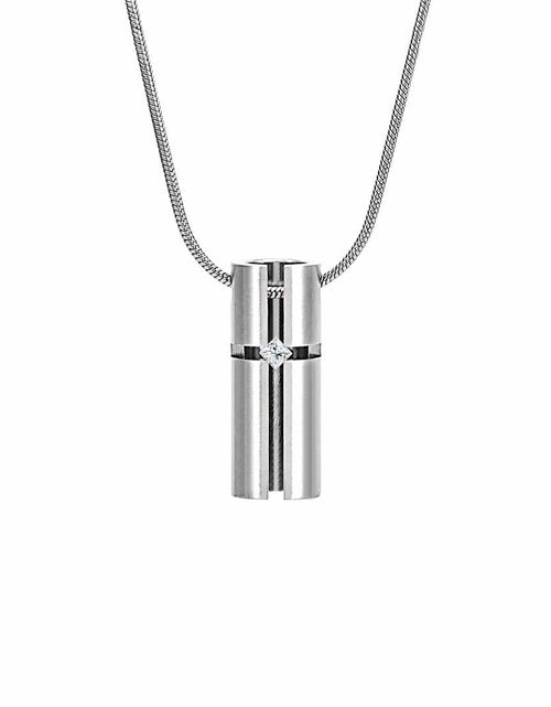 Load image into Gallery viewer, PT099W B.Tiff .02ct 3D Cross Croixlumière Pendant Necklace by B.Tiff New York
