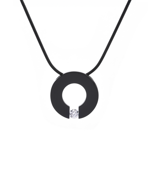 Load image into Gallery viewer, PT100B B.Tiff Black Malfinia Pendant by B.Tiff New York
