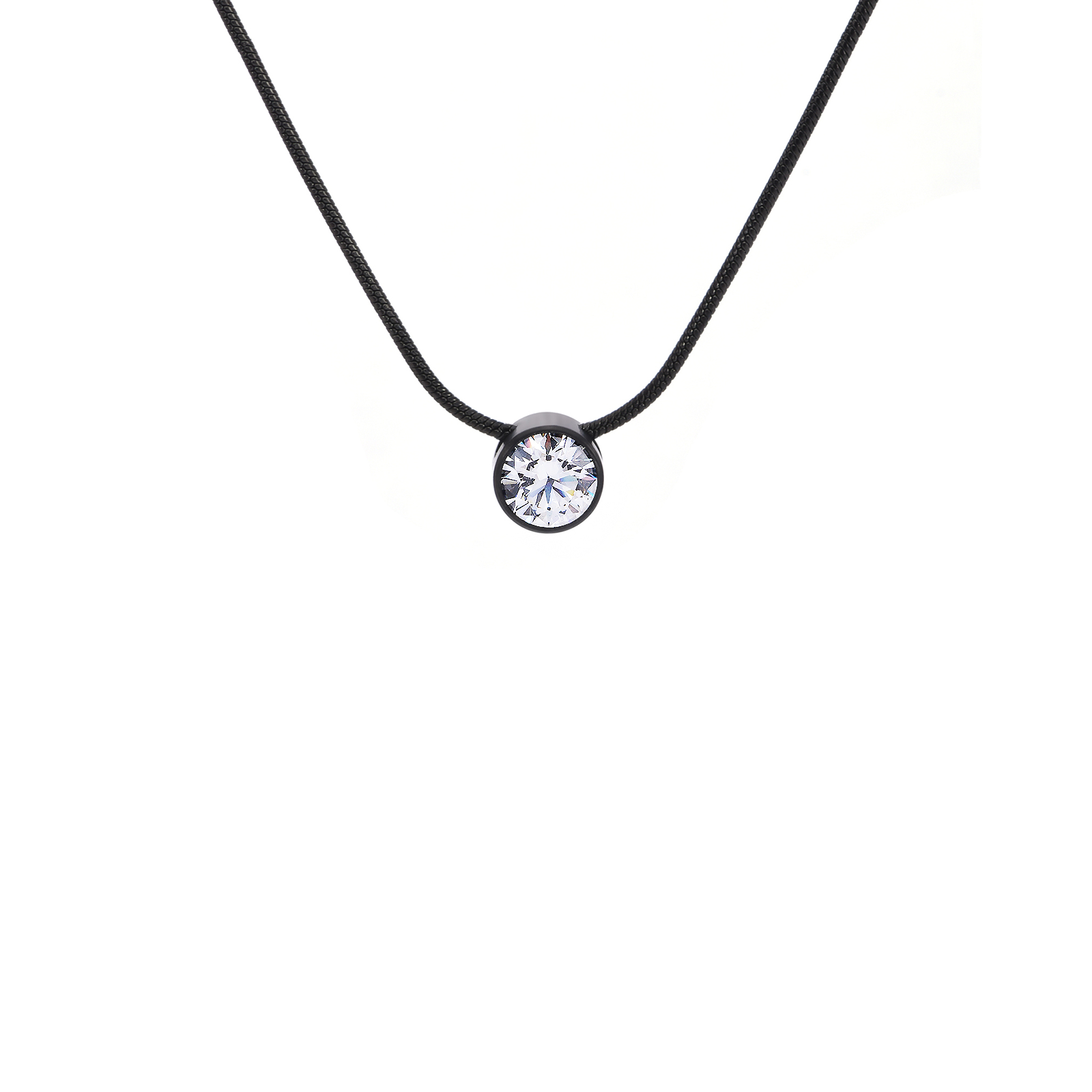 PT101B B.Tiff Black 1 ct Solitaire Pendant by B.Tiff New York