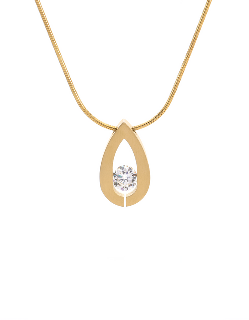 Load image into Gallery viewer, PT106G B.Tiff Gold Drop Pendant by B.Tiff New York
