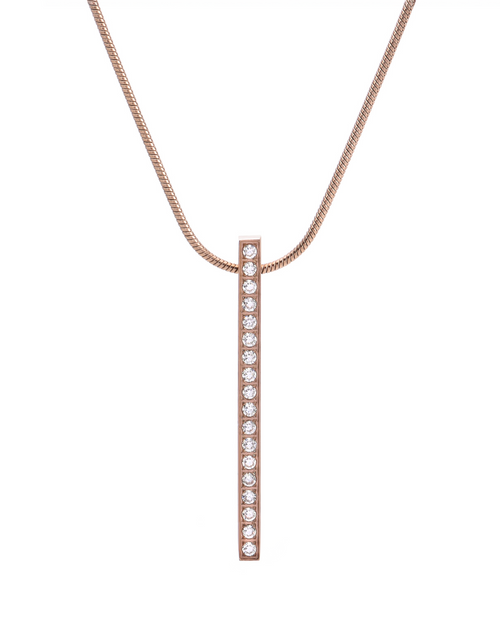 Load image into Gallery viewer, PT107RG B.Tiff Rose Gold 18-Stone Bar Pendant by B.Tiff New York
