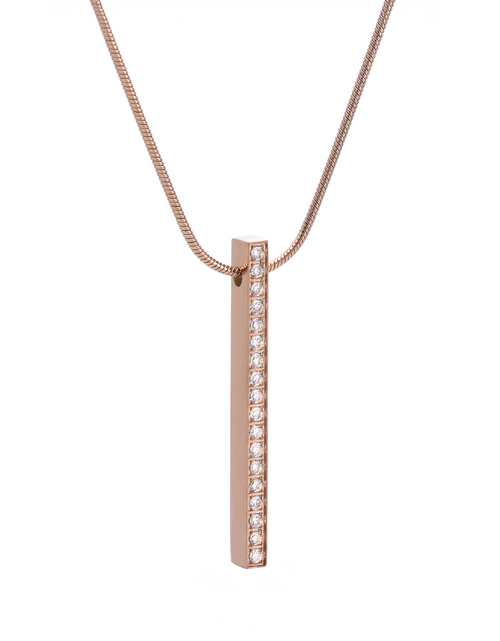 Load image into Gallery viewer, PT107RG B.Tiff Rose Gold 18-Stone Bar Pendant by B.Tiff New York
