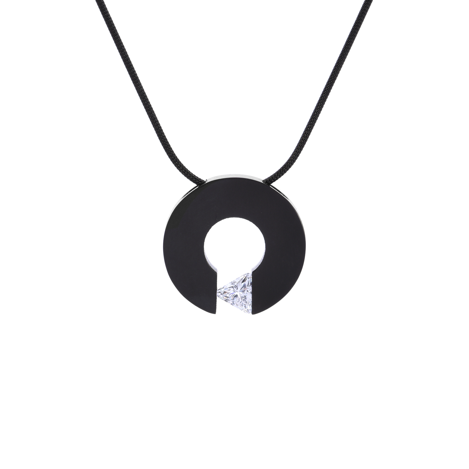 PT113B B.Tiff Triangle Cut Malfinia Pendant by B.Tiff New York