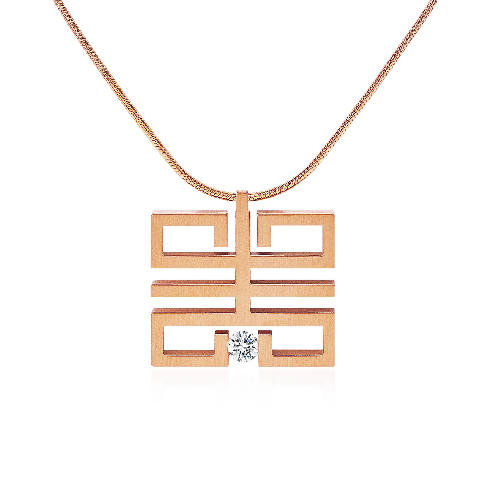 PT114RG B.Tiff Rose Gold Feliĉo Pendant by B.Tiff New York