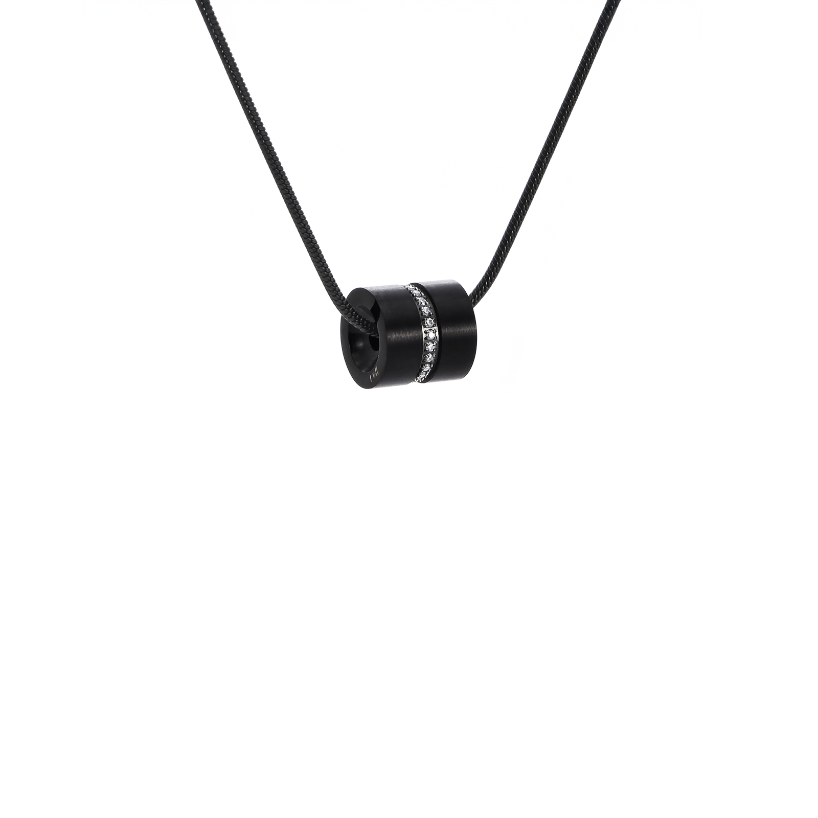 PT118B B.Tiff Black Barrel Pendant by B.Tiff New York
