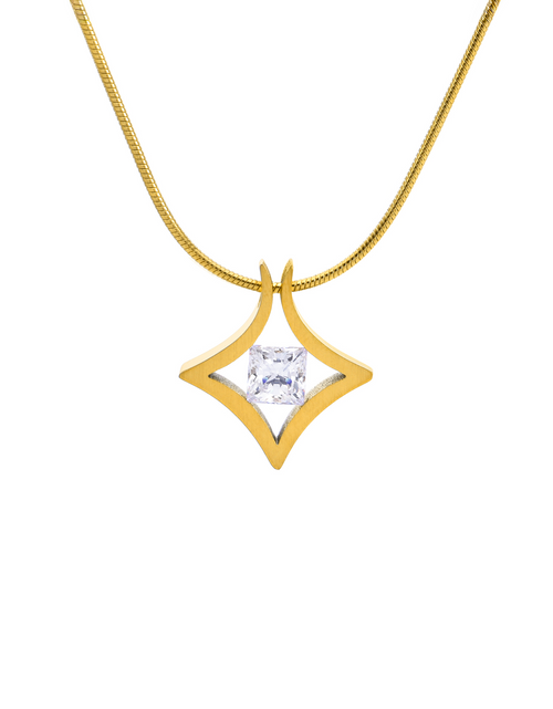 Load image into Gallery viewer, PT124G B.Tiff Gold Natal 1 ct Princess Cut Pendant by B.Tiff New York

