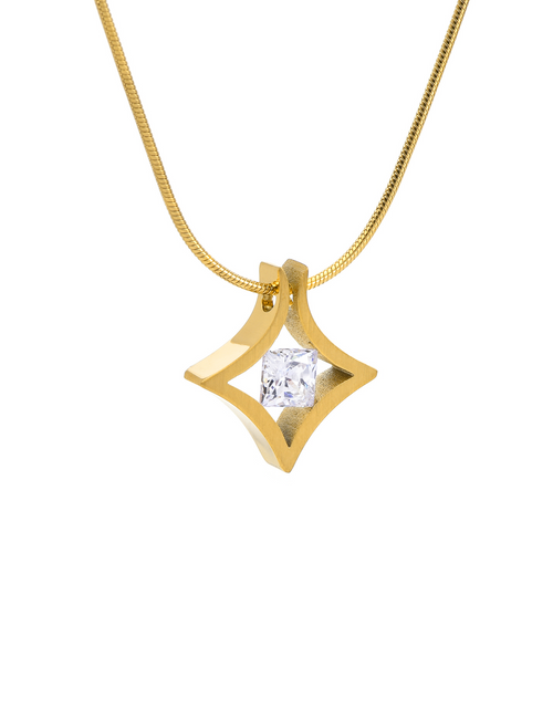 Load image into Gallery viewer, PT124G B.Tiff Gold Natal 1 ct Princess Cut Pendant by B.Tiff New York

