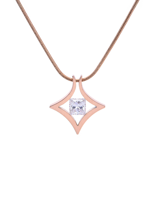 Load image into Gallery viewer, PT124RG B.Tiff Rose Gold Natal 1 ct Princess Cut Pendant by B.Tiff New York
