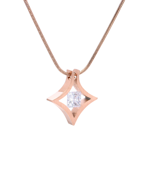 Load image into Gallery viewer, PT124RG B.Tiff Rose Gold Natal 1 ct Princess Cut Pendant by B.Tiff New York
