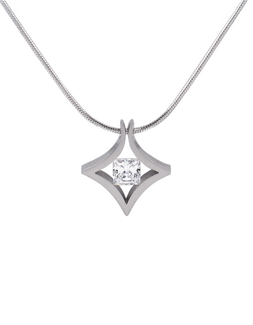 Load image into Gallery viewer, PT124W B.Tiff Natal 1 ct Princess Cut Pendant by B.Tiff New York
