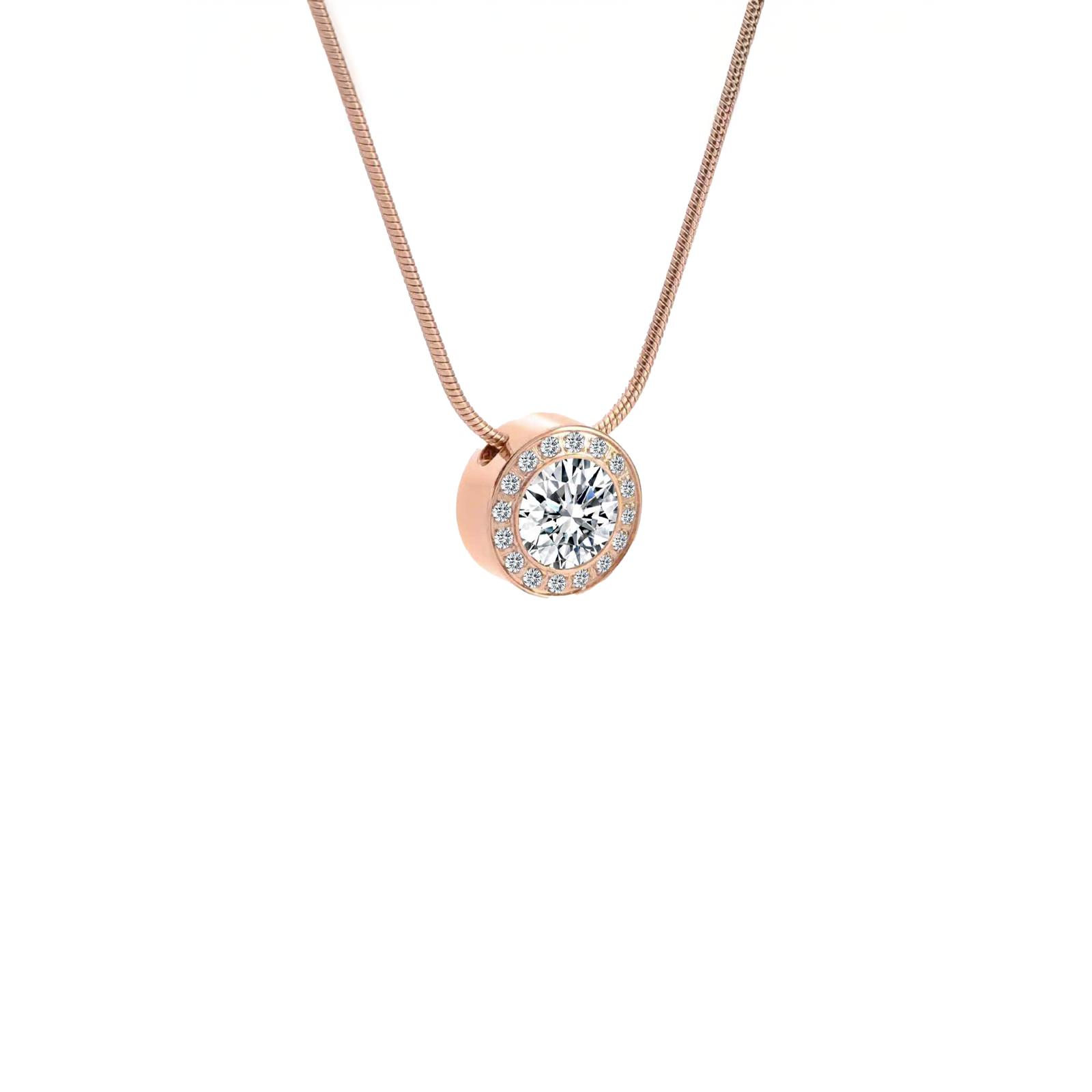 PT125RG B.Tiff Rose Gold Aŭreolo 1ct Pendant by B.Tiff New York