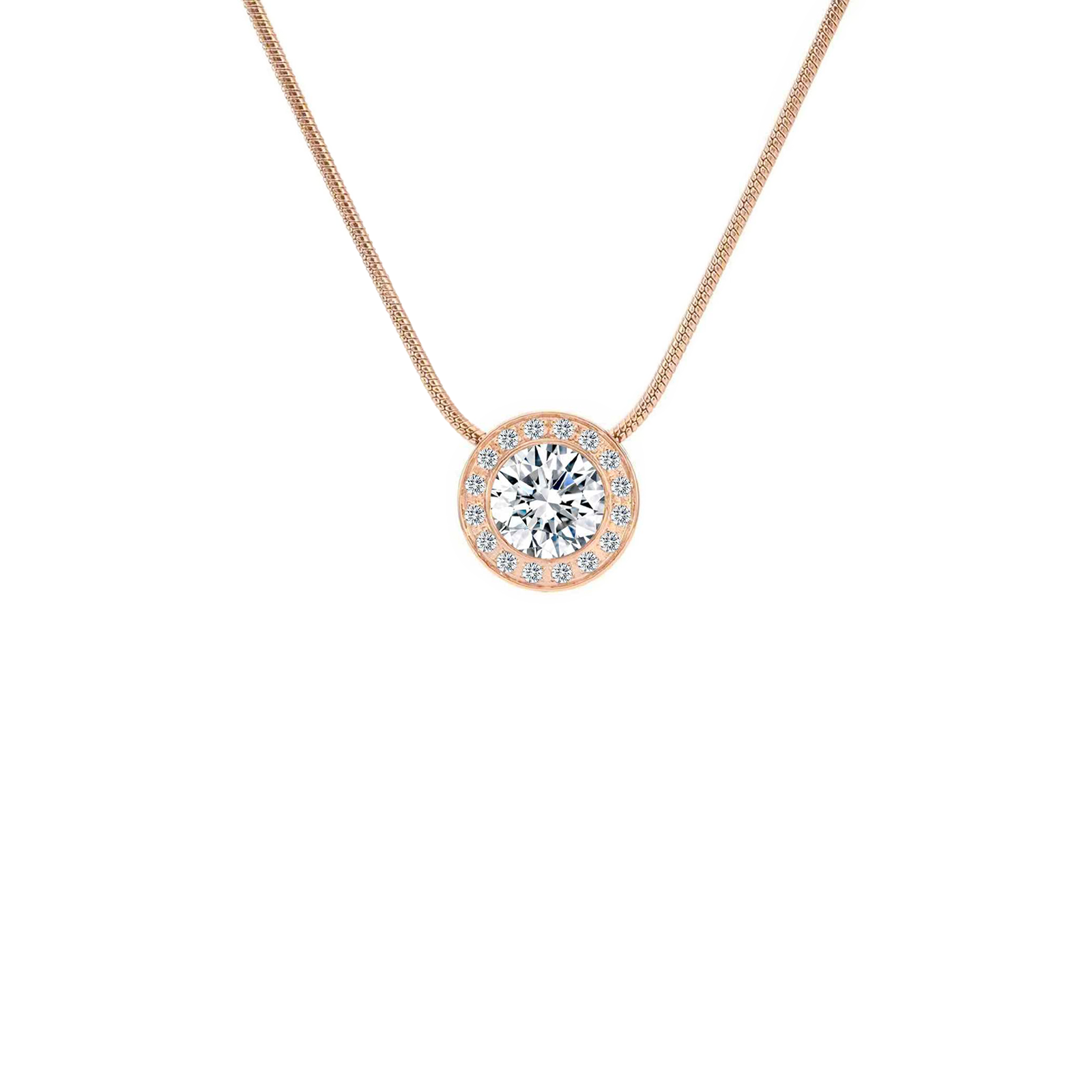 PT125RG B.Tiff Rose Gold Aŭreolo 1ct Pendant by B.Tiff New York