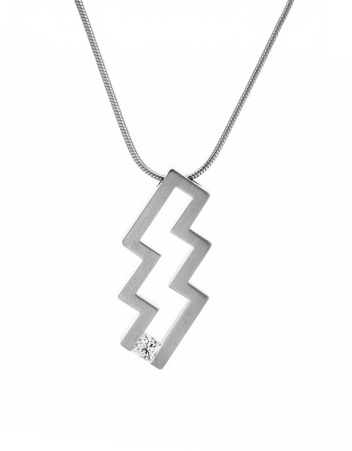 Load image into Gallery viewer, PT126W B.Tiff Éclair Pendant Necklace by B.Tiff New York

