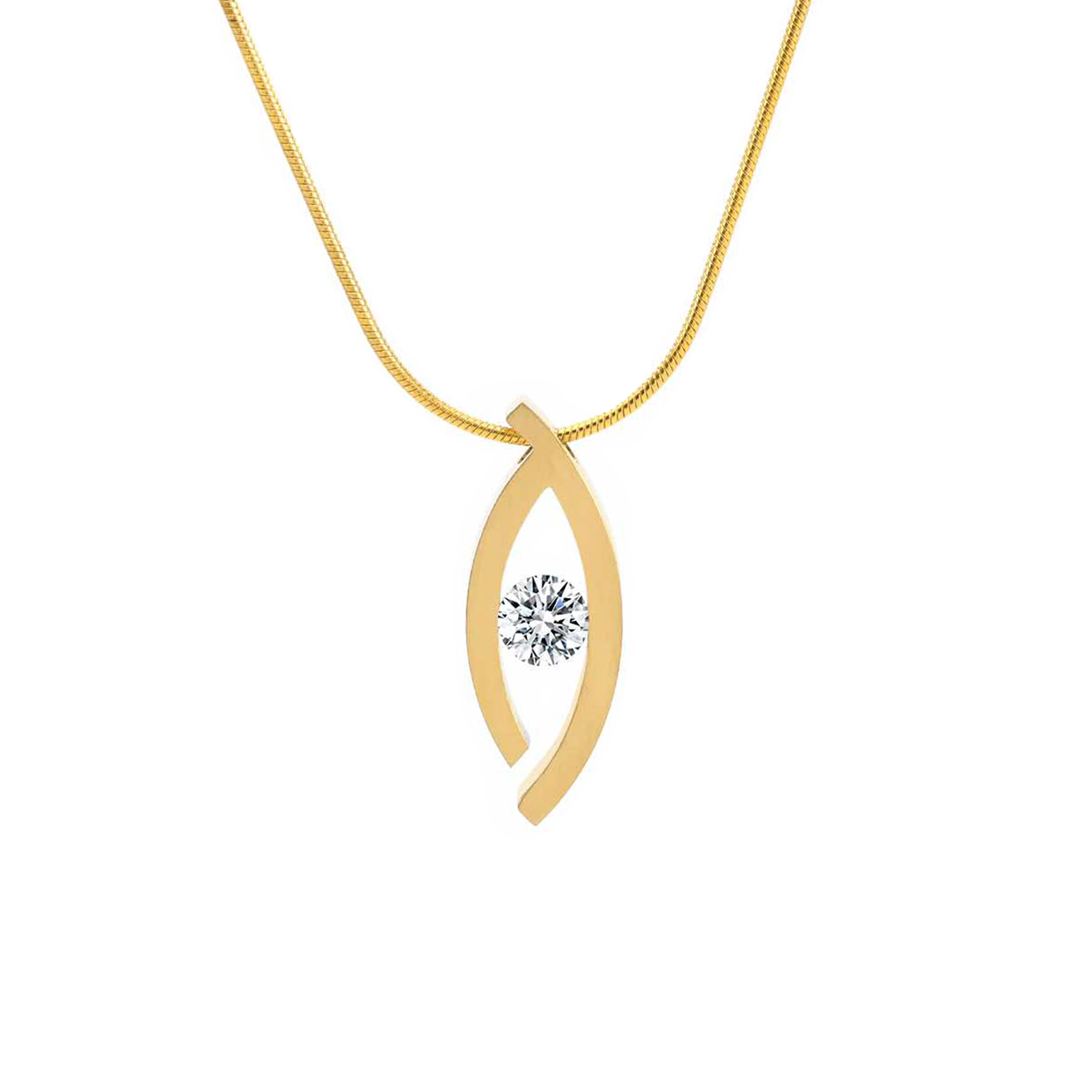 PT128G B.Tiff 18K Gold Plated Deziras Pendant by B.Tiff New York