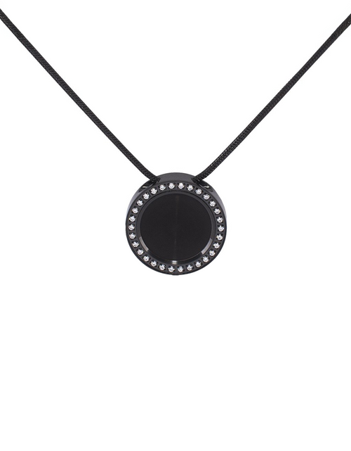 Load image into Gallery viewer, PT207B B.Tiff Black Pavé 30-Stone Halo Pendant by B.Tiff New York
