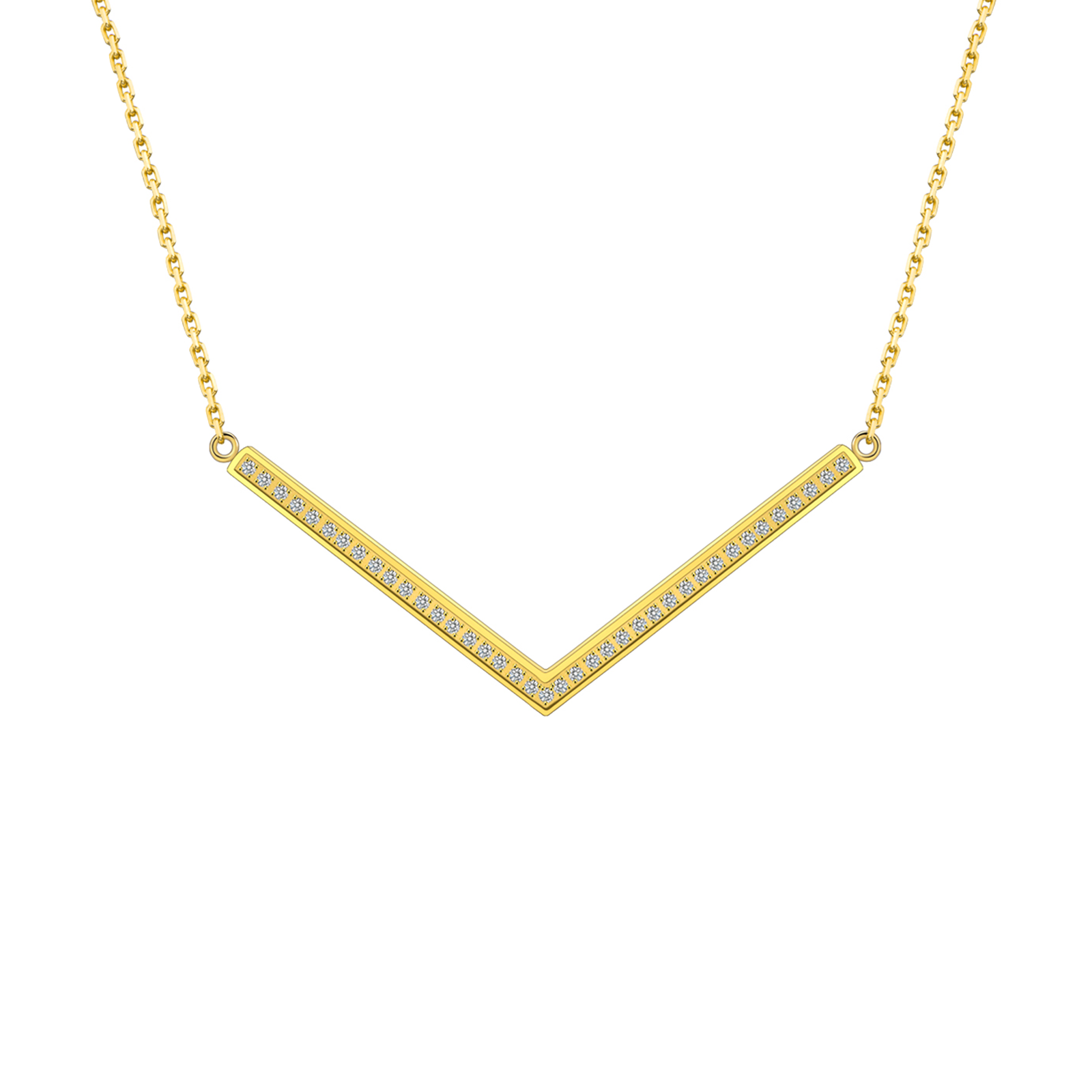 PT208G B.Tiff Gold Pavé Viva Pendant Necklace by B.Tiff New York