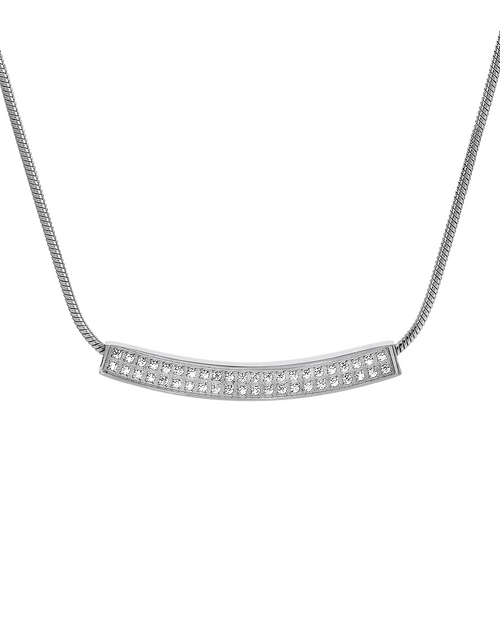 Load image into Gallery viewer, PT222W B.Tiff Pavé Crescent Pendant Necklace by B.Tiff New York

