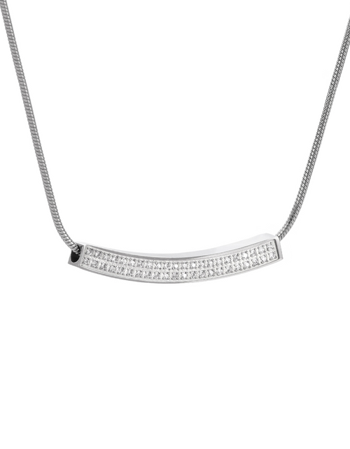 Load image into Gallery viewer, PT222W B.Tiff Pavé Crescent Pendant Necklace by B.Tiff New York
