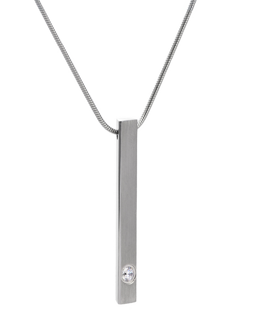 Load image into Gallery viewer, PT223W B.Tiff Supera Bar Stainless Steel Pendant Necklace by B.Tiff New York
