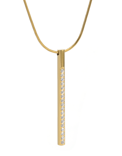 Load image into Gallery viewer, PT318G B.Tiff Gold Pave Bar Pendant by B.Tiff New York
