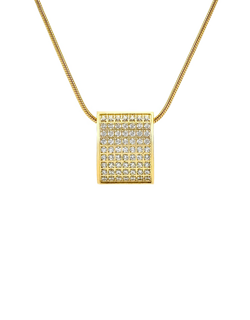 Load image into Gallery viewer, PT444G B.Tiff Gold Pavé Oreiller Pendant Necklace with Coil Chain by B.Tiff New York
