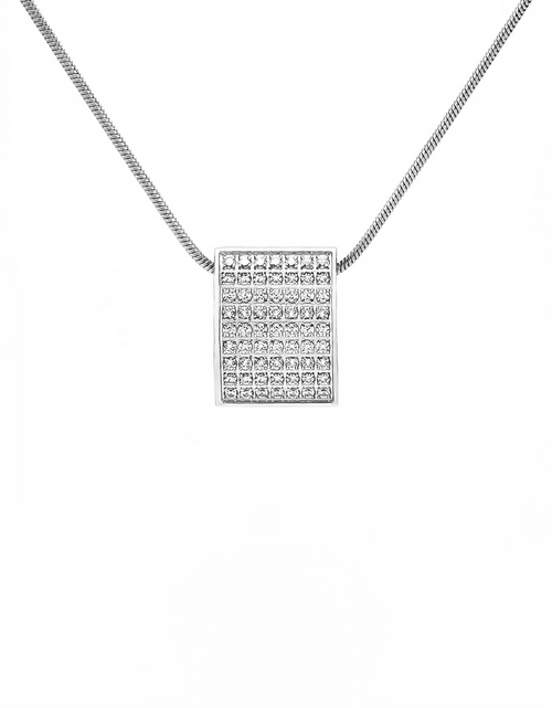 Load image into Gallery viewer, PT444W B.Tiff Pavé Oreiller Pendant Necklace with Coil Chain by B.Tiff New York
