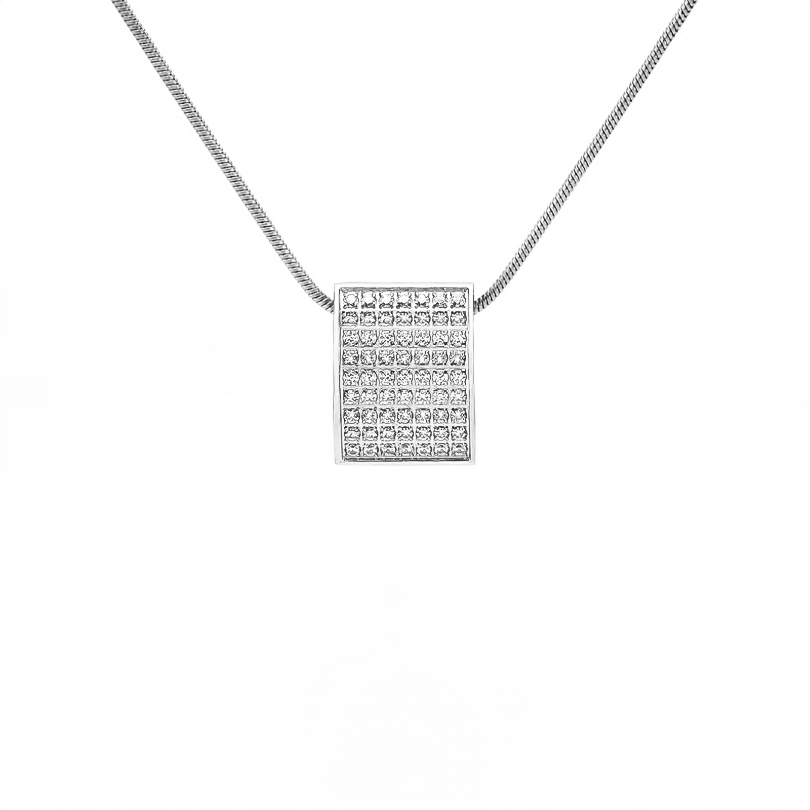 PT444W B.Tiff Pavé Oreiller Pendant Necklace with Coil Chain by B.Tiff New York