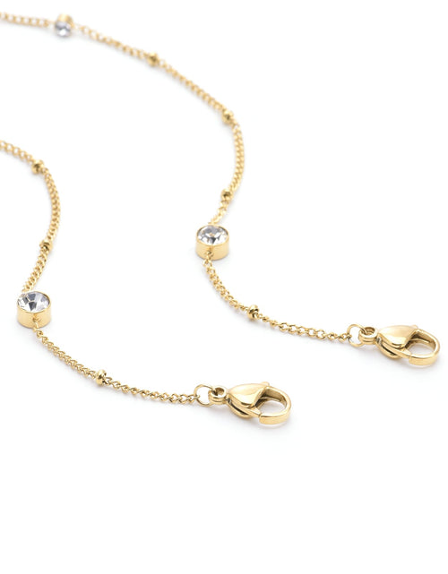 Load image into Gallery viewer, PT456G B.Tiff 8-Stone Gold Pavé Station Necklace by B.Tiff New York
