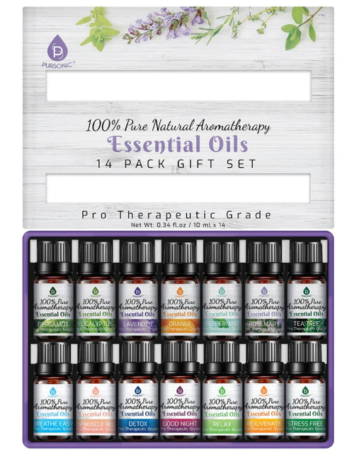 Load image into Gallery viewer, 14 Pack of 100% Pure Essential Aromatherapy Oils by Pursonic
