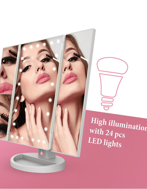 Load image into Gallery viewer, Tri-Fold Vanity Makeup Mirror by Pursonic
