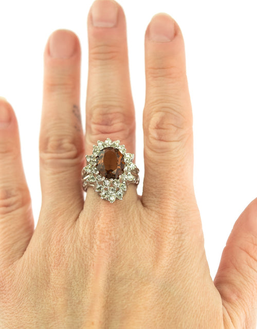 Load image into Gallery viewer, Vintage Women's Austrian Crystal Cocktail Ring 18k Gold Electroplated Birthstone Ring for Women by PVD Vintage Jewelry
