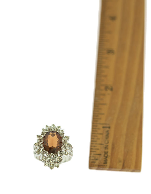 Load image into Gallery viewer, Vintage Women's Austrian Crystal Cocktail Ring 18k Gold Electroplated Birthstone Ring for Women by PVD Vintage Jewelry
