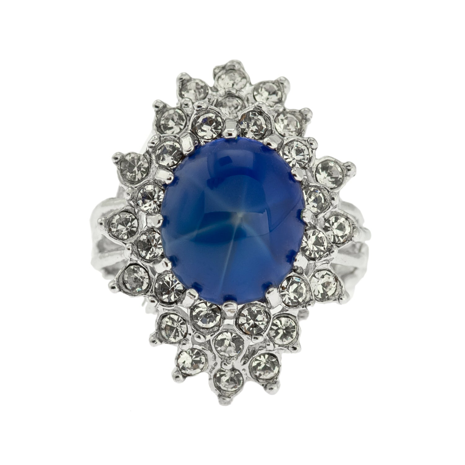 Vintage Women's Austrian Crystal Cocktail Ring 18k Gold Electroplated Birthstone Ring for Women by PVD Vintage Jewelry