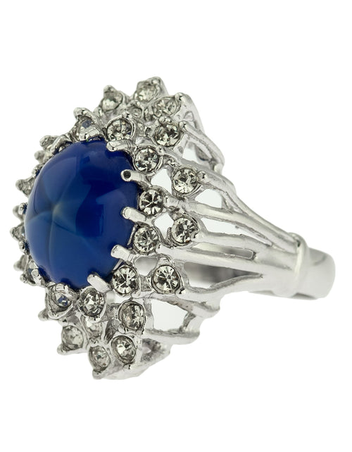 Load image into Gallery viewer, Vintage Women's Austrian Crystal Cocktail Ring 18k Gold Electroplated Birthstone Ring for Women by PVD Vintage Jewelry
