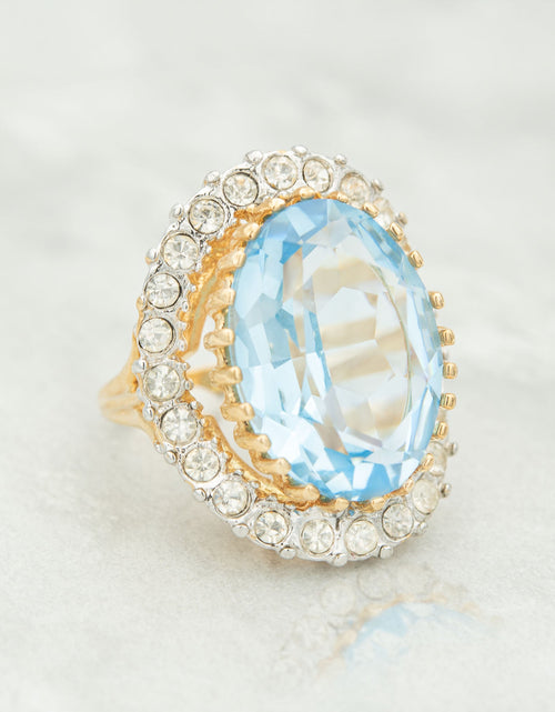 Load image into Gallery viewer, Vintage Women's Statement Crystal Cocktail Ring 18k Gold Electroplated by PVD Vintage Jewelry
