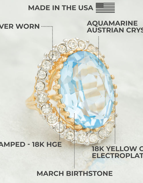Load image into Gallery viewer, Vintage Women's Statement Crystal Cocktail Ring 18k Gold Electroplated by PVD Vintage Jewelry
