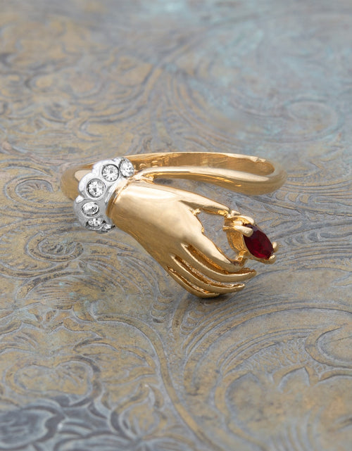 Load image into Gallery viewer, Vintage Austrian Crystals 18k Yellow Gold Matte or Polished Finish Made in USA by PVD Vintage Jewelry

