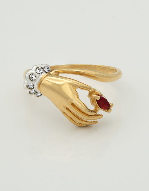 Load image into Gallery viewer, Vintage Austrian Crystals 18k Yellow Gold Matte or Polished Finish Made in USA by PVD Vintage Jewelry
