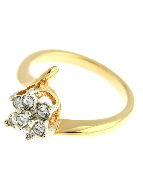 Load image into Gallery viewer, Vintage 1970's Amethyst Crystal and Genuine Pinfire Opal Ring 18kt Yellow Gold Electroplated Ring by PVD Vintage Jewelry
