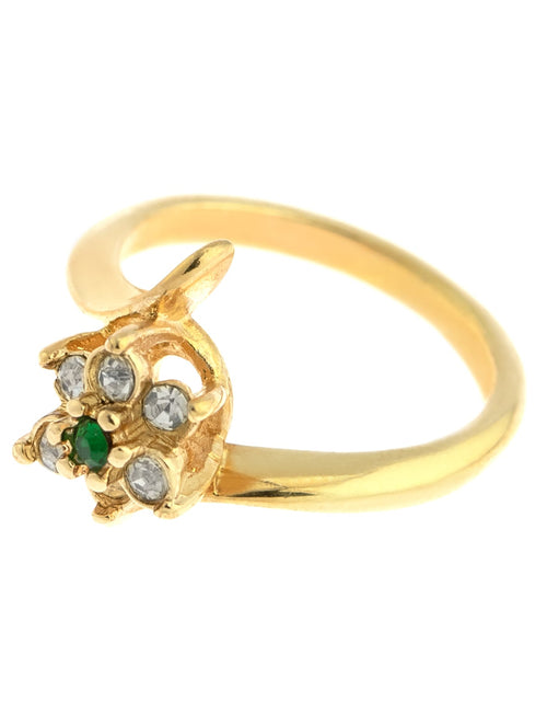Load image into Gallery viewer, Vintage 1970's Amethyst Crystal and Genuine Pinfire Opal Ring 18kt Yellow Gold Electroplated Ring by PVD Vintage Jewelry
