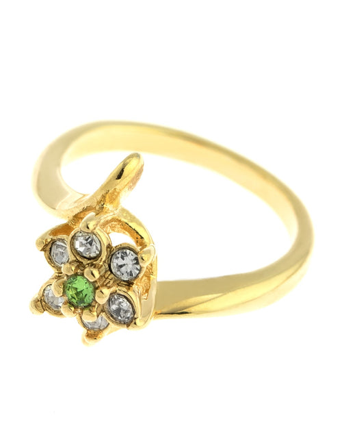 Load image into Gallery viewer, Vintage 1970's Amethyst Crystal and Genuine Pinfire Opal Ring 18kt Yellow Gold Electroplated Ring by PVD Vintage Jewelry
