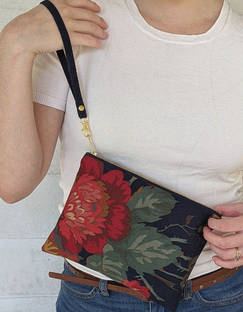 Load image into Gallery viewer, Classic Navy Rose Purse by Ash &amp; Rose
