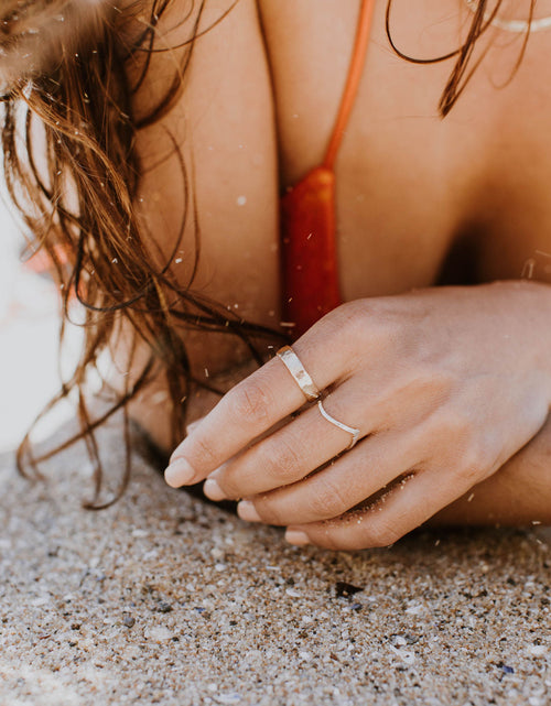 Load image into Gallery viewer, Thick Hammered Gold Band by Toasted Jewelry
