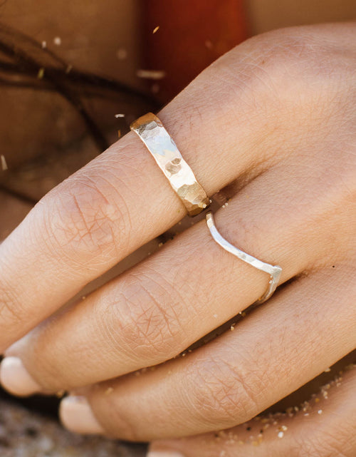 Load image into Gallery viewer, Thick Hammered Gold Band by Toasted Jewelry

