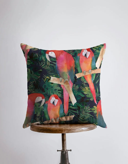 Load image into Gallery viewer, Parrots | Bird | Pillow Cover | Tropical | Beach Decor | Coastal Decor | Home Decor | Jungle Decor | Bedroom Decor | Living Room Decor by UniikPillows
